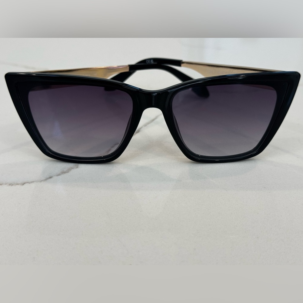 Quay Call The Shots Remixed Black Sunglasses with Gold Temples